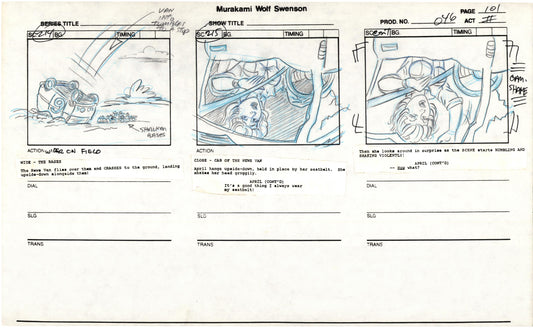 Teenage Mutant Ninja Turtles TMNT Original Production Animation Storyboard 1989 BB-101