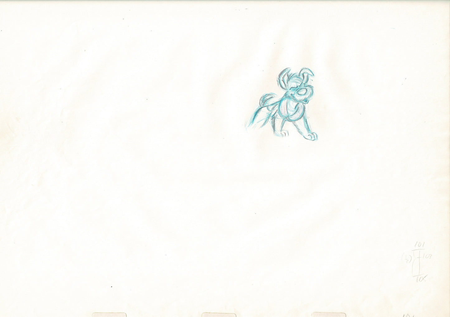 Oliver & Company 1988 DODGER Walt Disney Original Production Animation Drawing B101