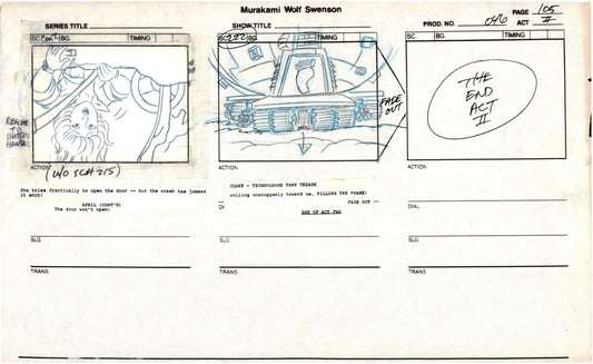 Teenage Mutant Ninja Turtles TMNT Original Production Animation Storyboard 1989 BB-105