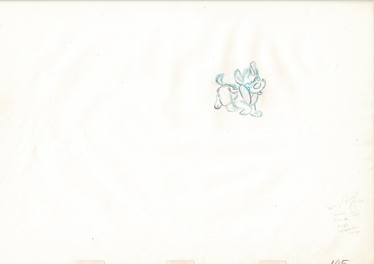 Oliver & Company 1988 DODGER Walt Disney Original Production Animation Drawing B105