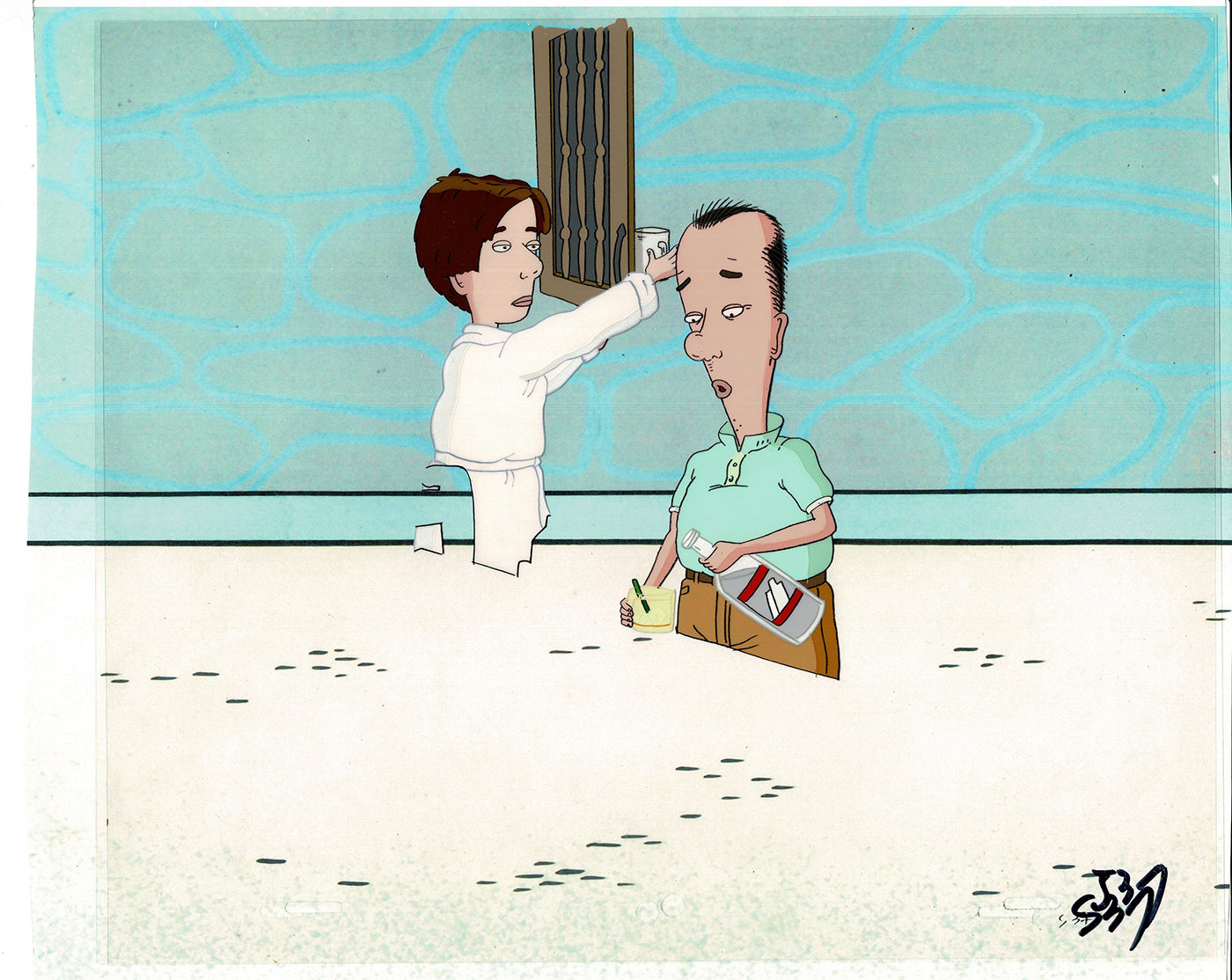 David Spade Production Cel and Drawing from Sammy Production TV Cartoon SNL Alum 2000 C-10