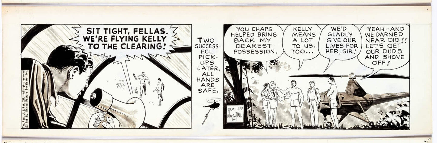 Sam Leff Davy Jones Orig Ink Daily Newspaper Comic Strip Art Signed 1966 CD10