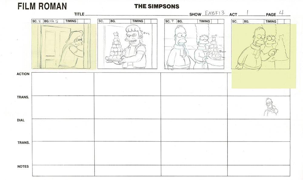 The Simpsons Original Production Animation Storyboard 2003 Fox 10