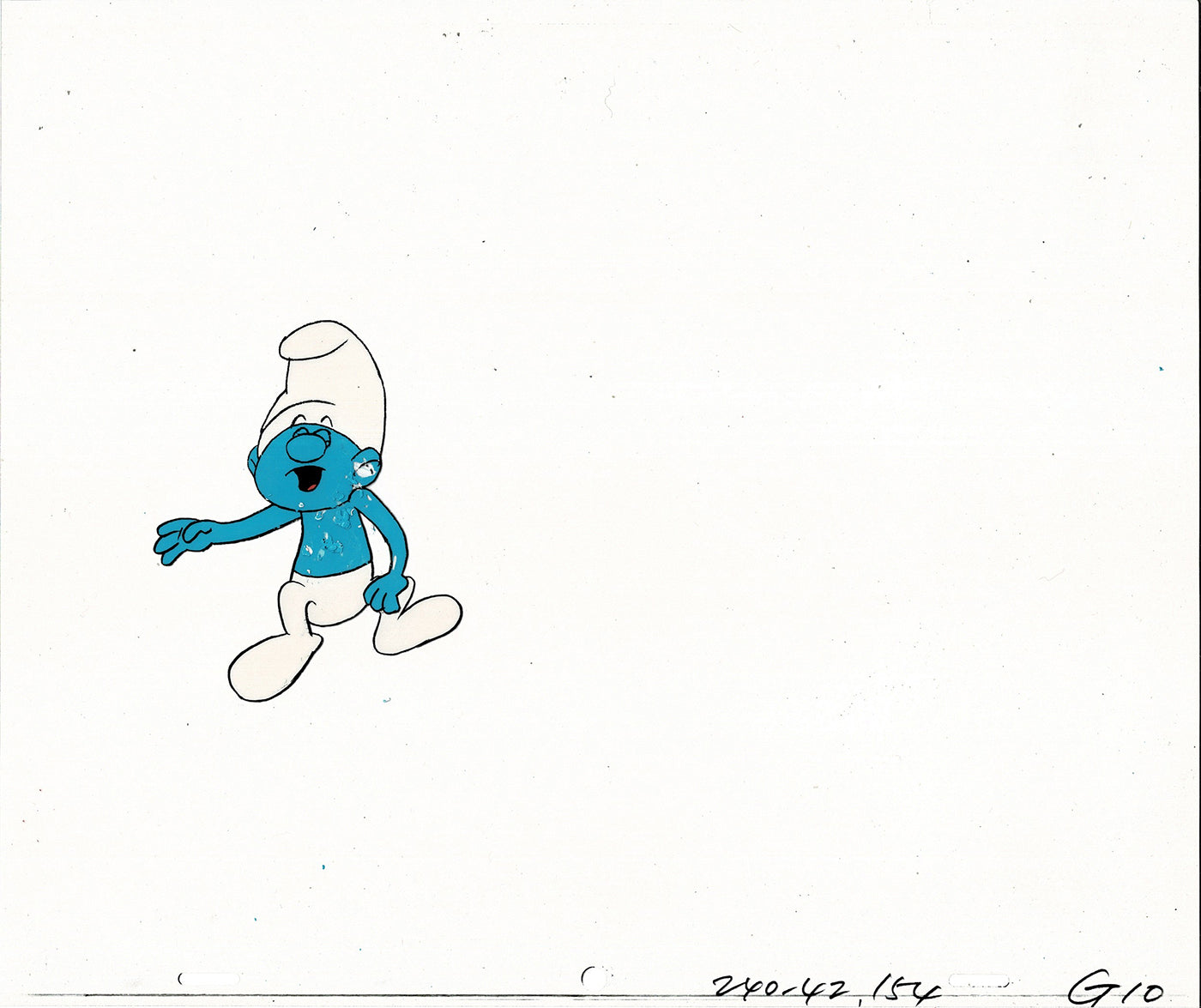 Smurfs Smurf PILOT Grouchy Production Animation Cel Hanna Barbera 1981 See Below P10