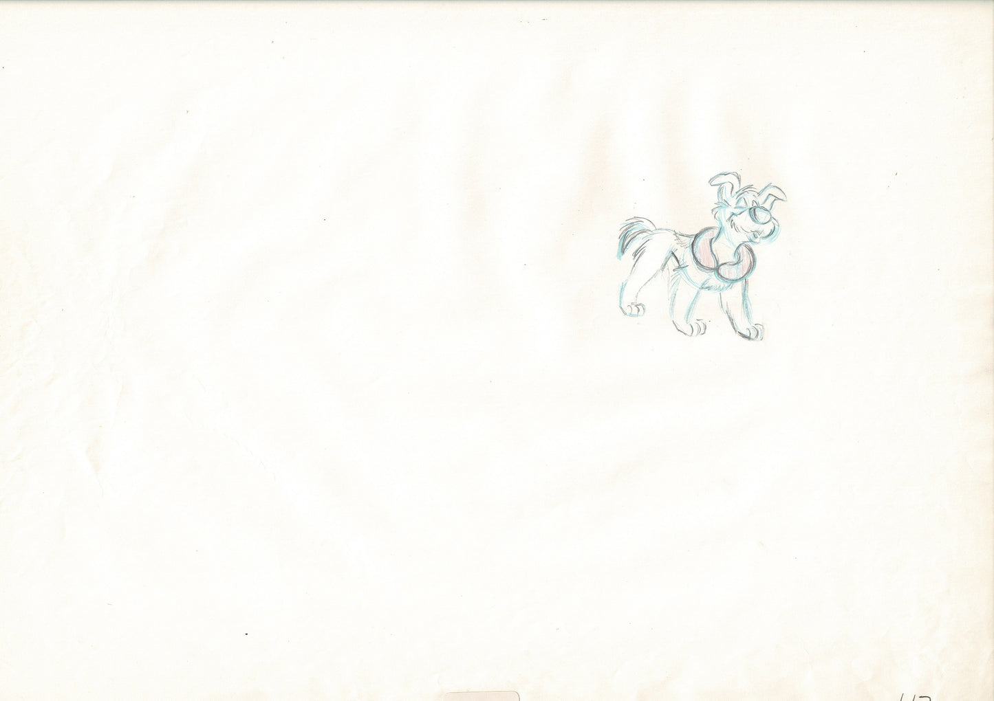 Oliver & Company 1988 DODGER Walt Disney Original Production Animation Drawing B117