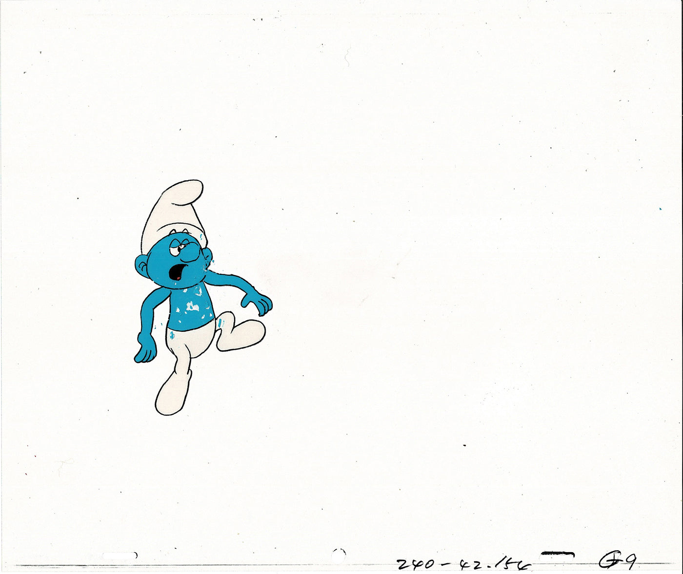 Smurfs Smurf PILOT Grouchy Production Animation Cel Hanna Barbera 1981 See Below P11
