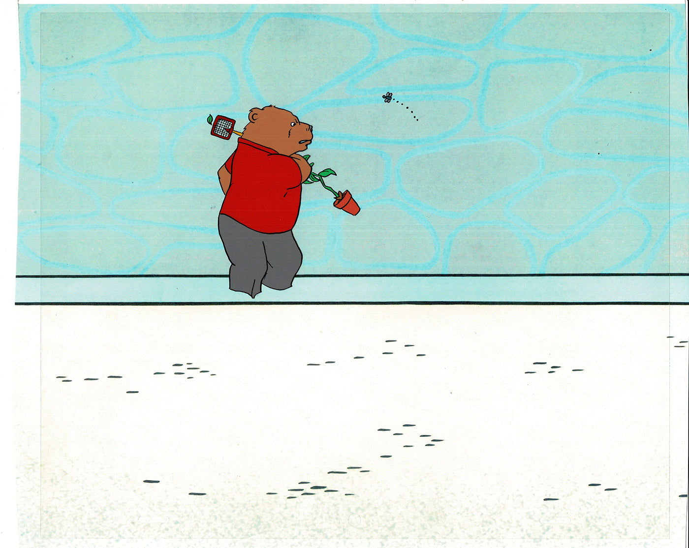 Bear and the Fly Cel and Drawing Production Animation Book by Paula Winter Cartoon by Daniel Ivanick 1985 C-12