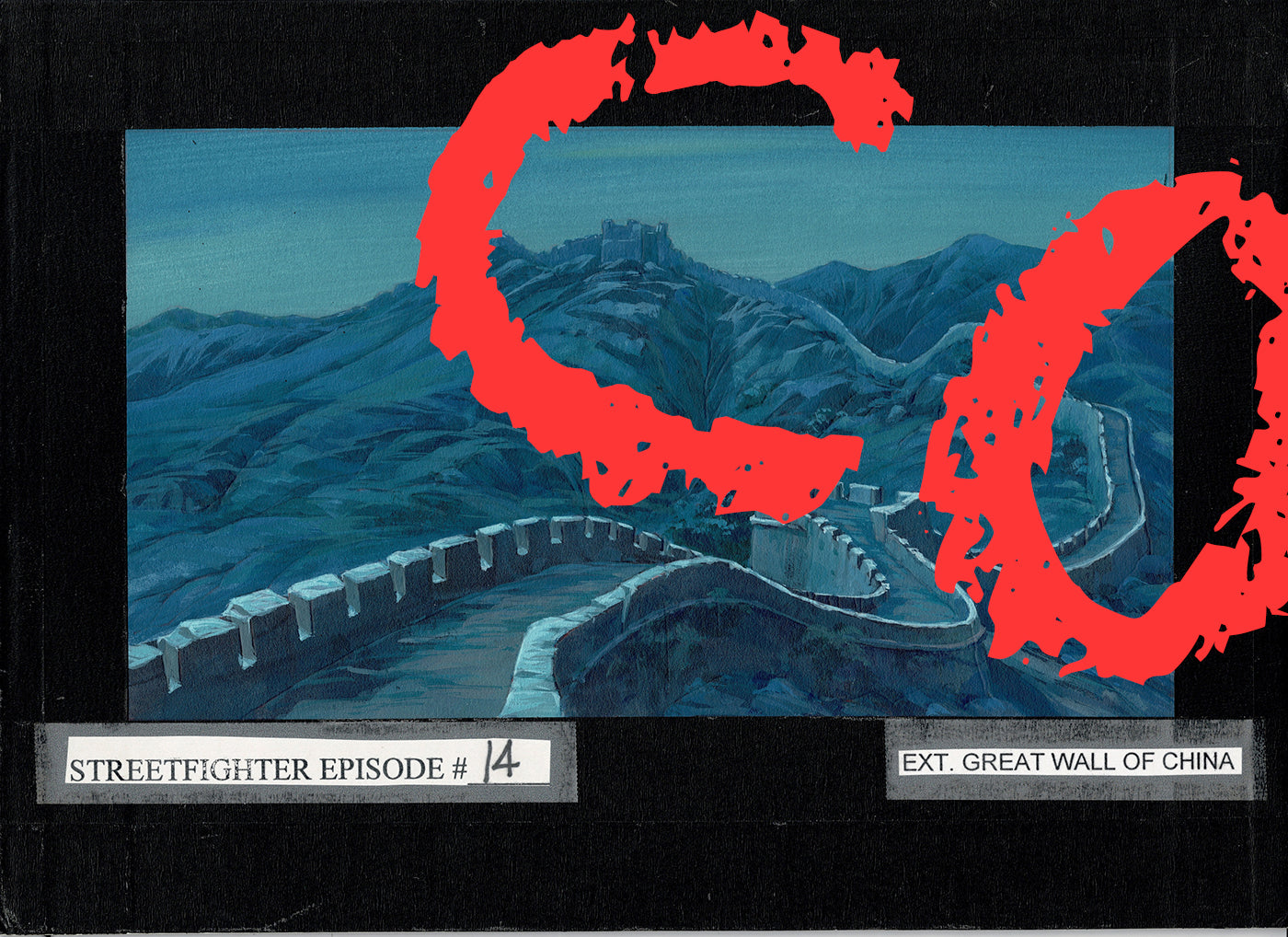 Street Fighter Hand Painted Background KEY Used to Make Cartoon Episode 1995-1997 Capcom A-12