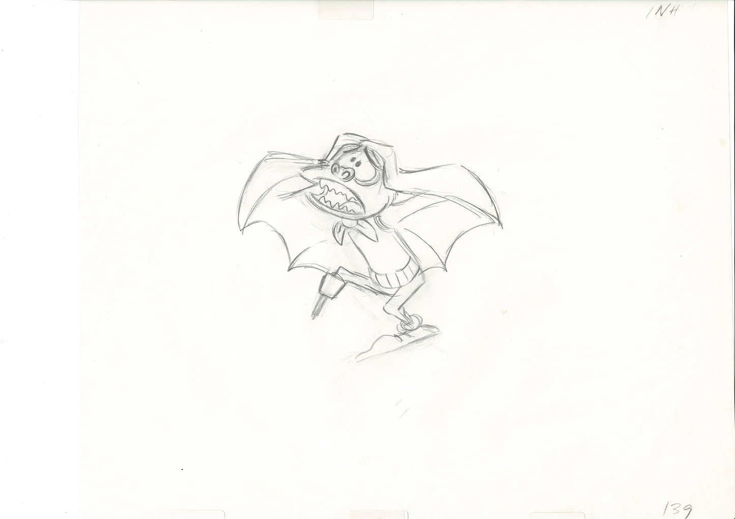 The Great Mouse Detective Fidget the Bat Walt Disney Production Animation Drawing 1986 A139
