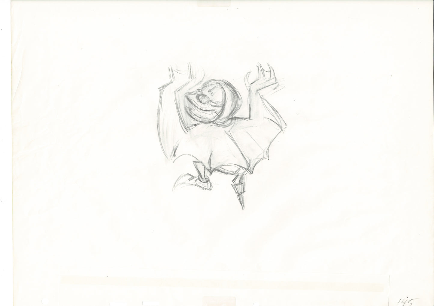 The Great Mouse Detective Fidget the Bat Walt Disney Production Animation Drawing 1986 A145