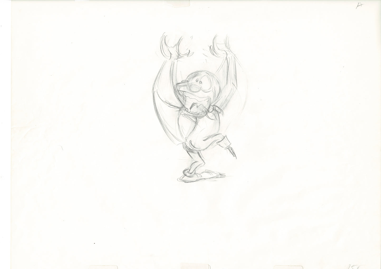 The Great Mouse Detective Fidget the Bat Walt Disney Production Animation Drawing 1986 A151