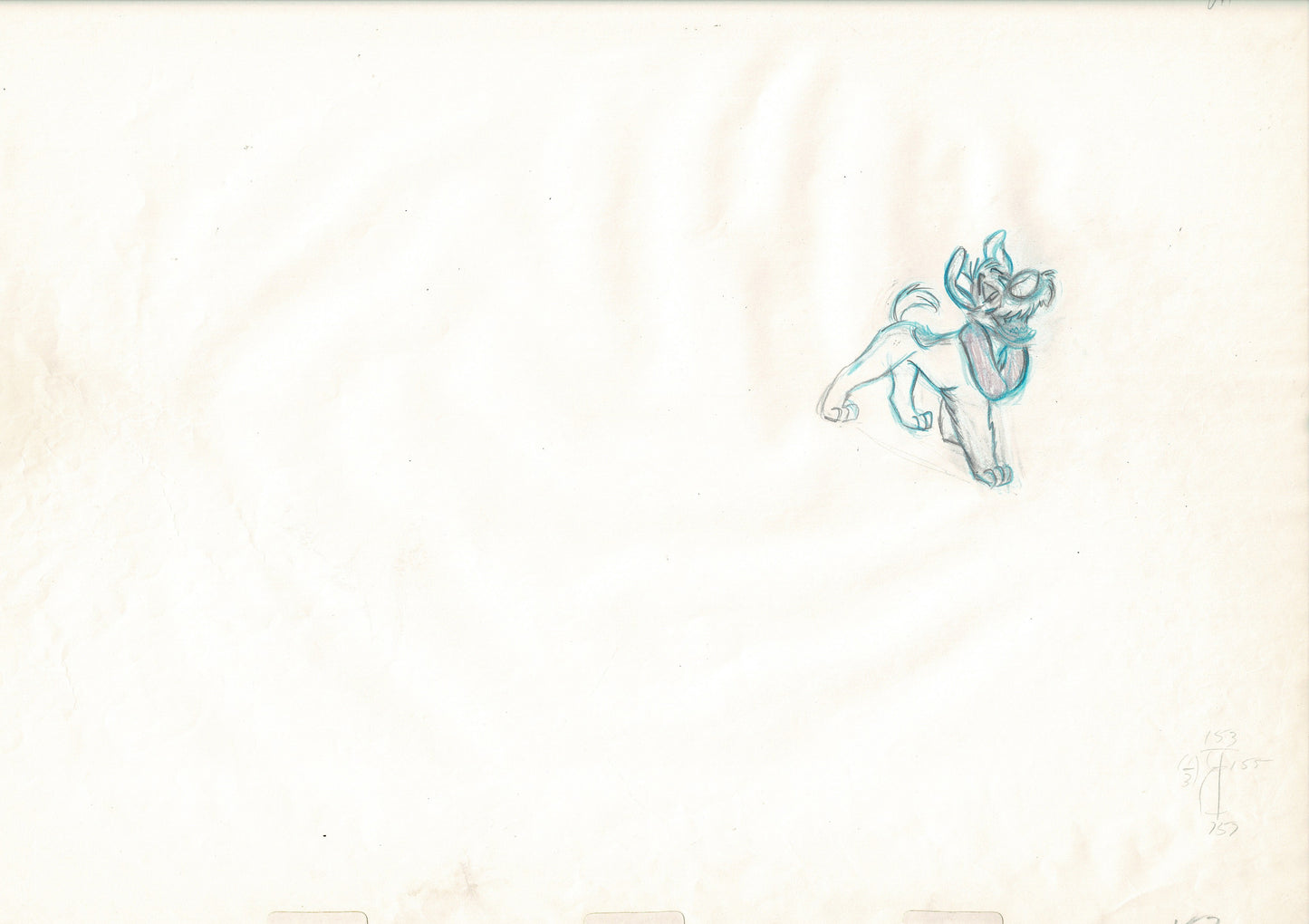 Oliver & Company 1988 DODGER Walt Disney Original Production Animation Drawing B153