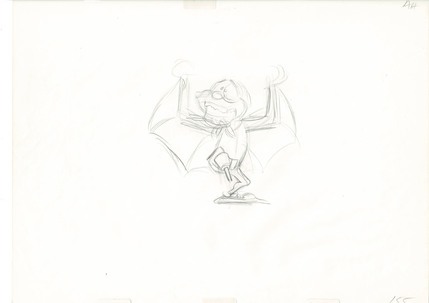 The Great Mouse Detective Fidget the Bat Walt Disney Production Animation Drawing 1986 A155