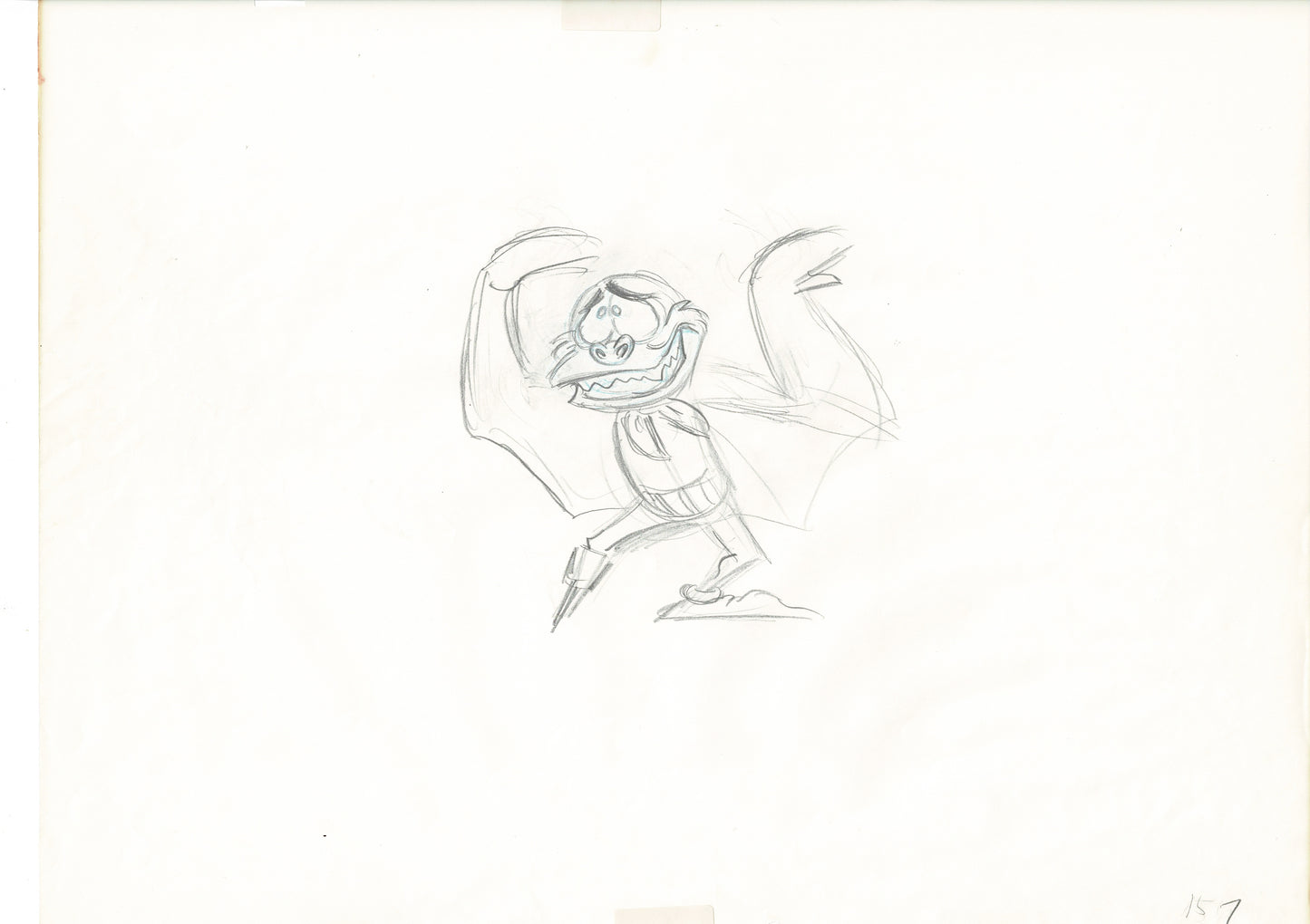 The Great Mouse Detective Fidget the Bat Walt Disney Production Animation Drawing 1986 A157
