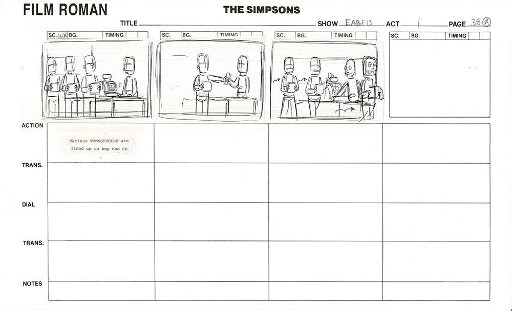 The Simpsons Original Production Animation Storyboard 2003 Fox 15