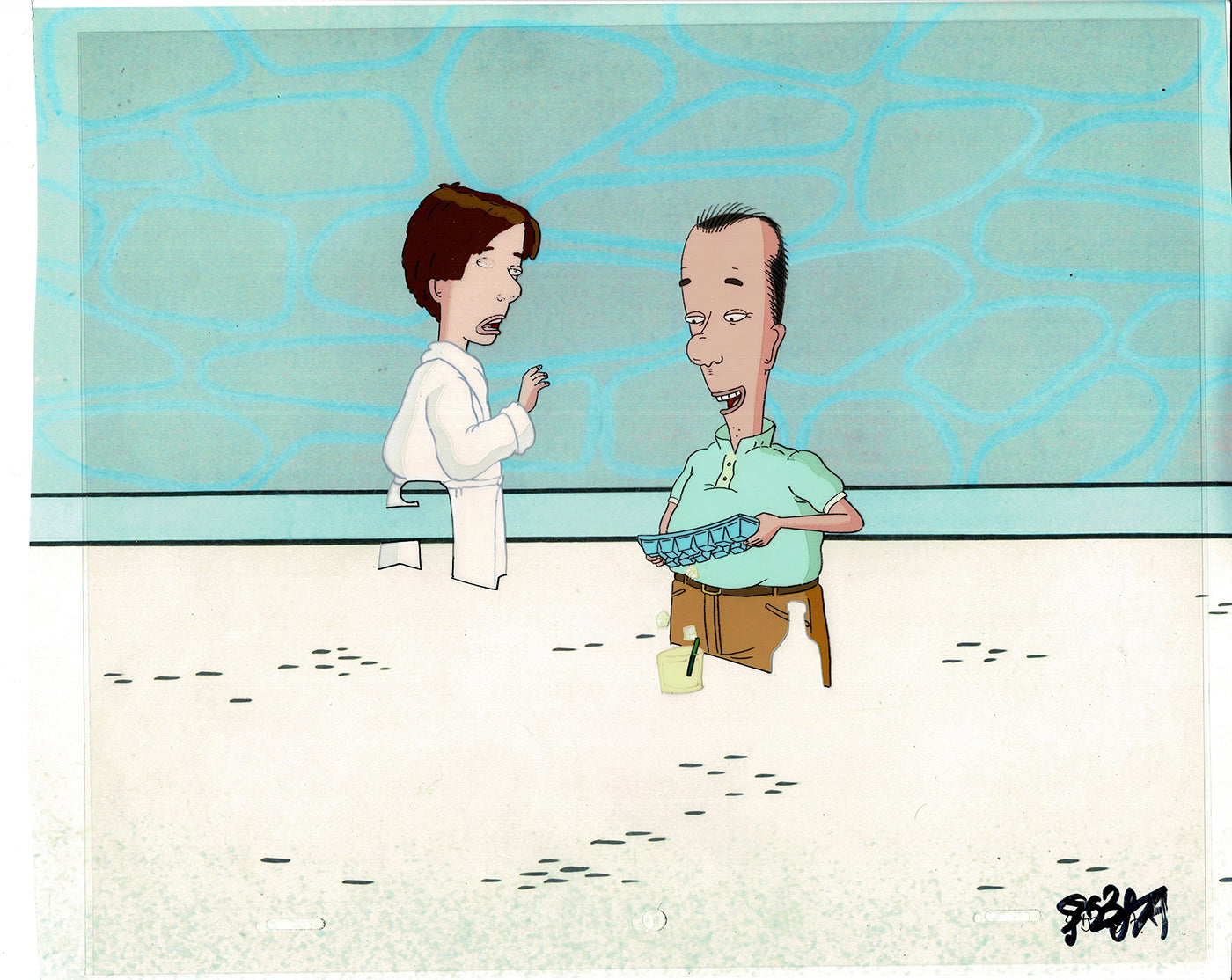David Spade Production Cel and Drawing from Sammy Production TV Cartoon SNL Alum 2000 C-16
