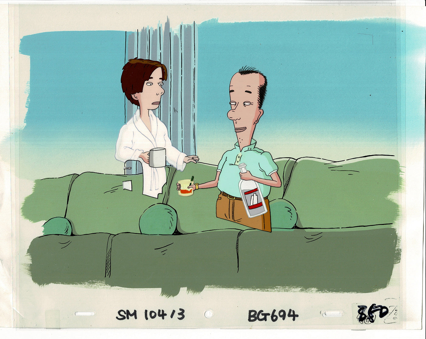 David Spade Production Cel and Drawing and OBG Background from Sammy Production TV Cartoon SNL Alum 2000 BB-16