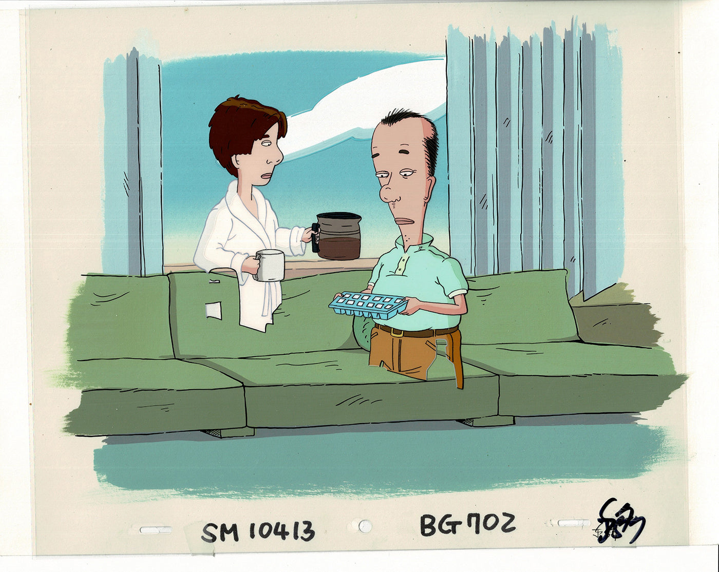 David Spade Production Cel and Drawing and OBG Background from Sammy Production TV Cartoon SNL Alum 2000 BB-19