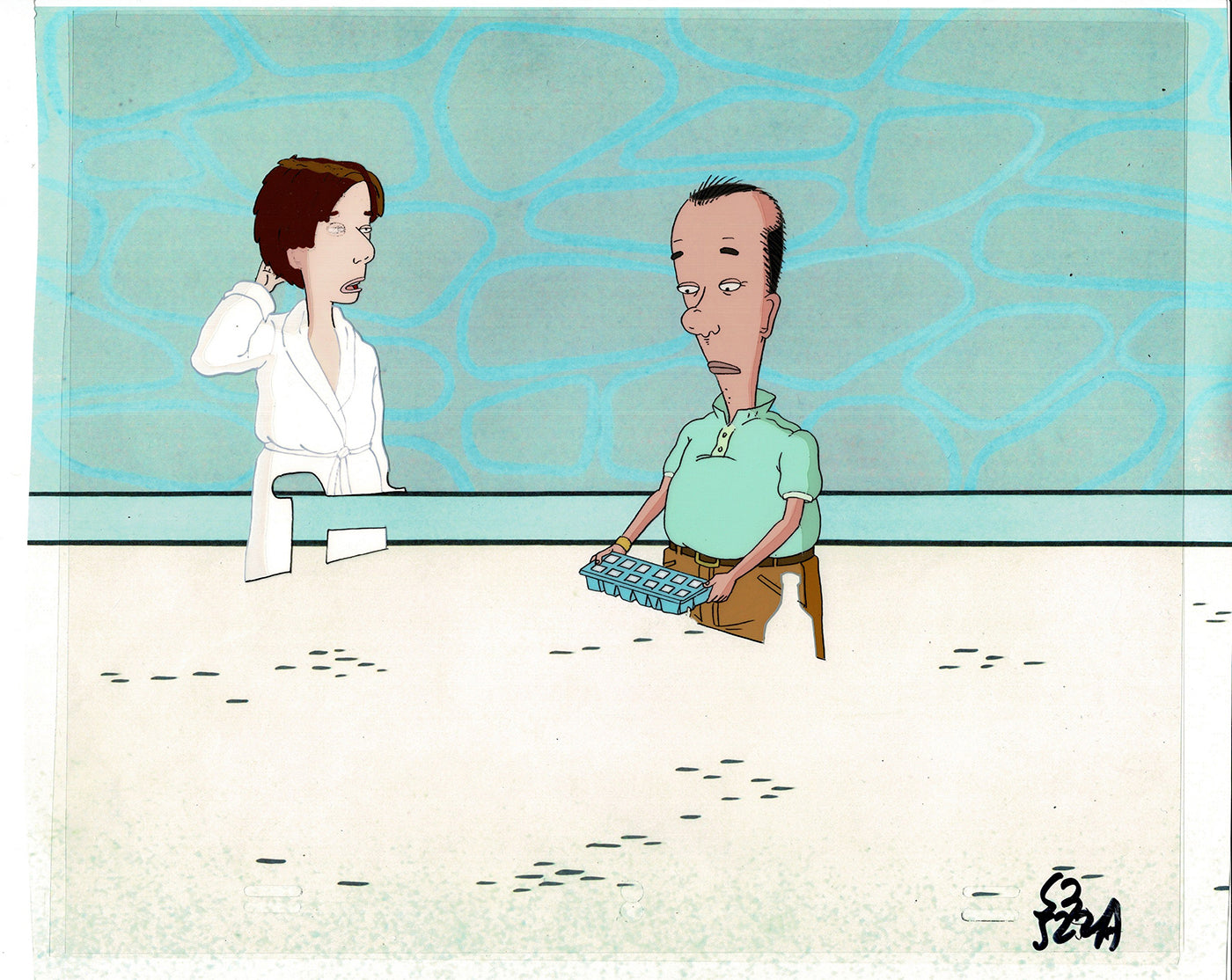 David Spade Production Cel and Drawing from Sammy Production TV Cartoon SNL Alum 2000 C-19