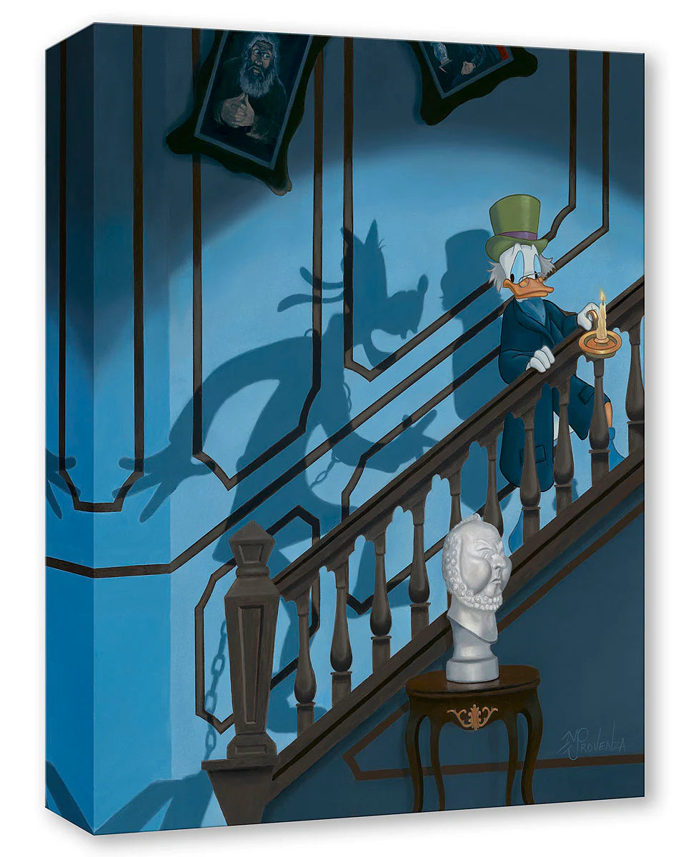 Donald Duck and Goofy Walt Disney Fine Art Michael Provenza Limited Edition 1500 Treasures on Canvas Print TOC - A Ghostly Encounter