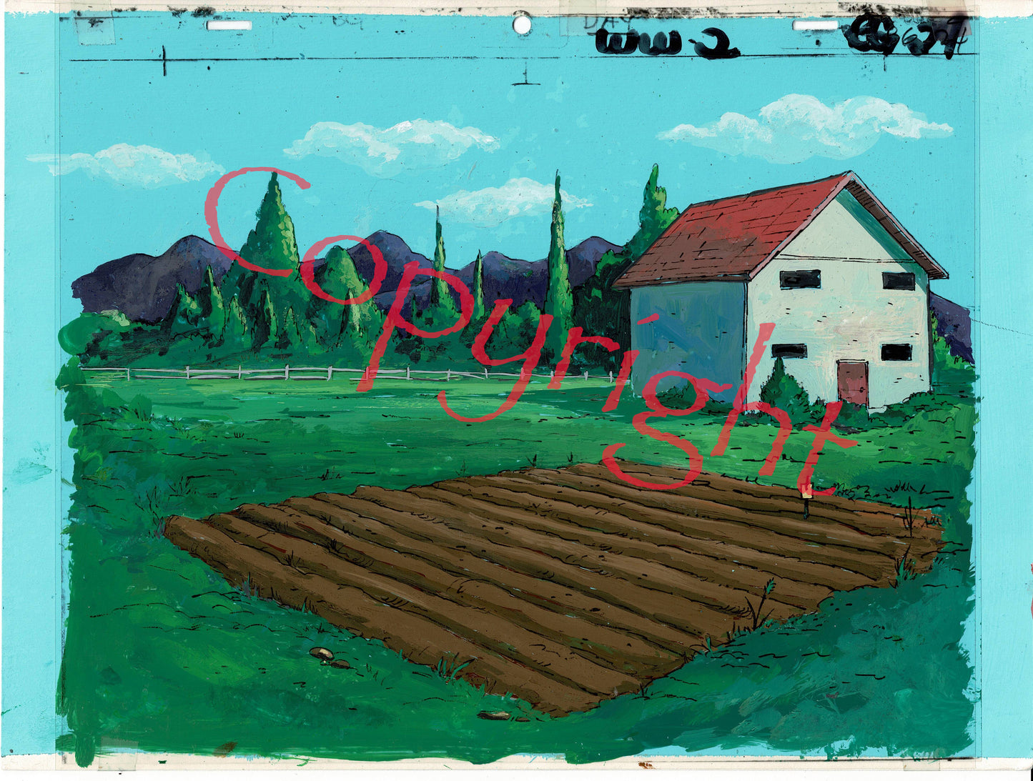 Web Woman Background Art Filmation Original Production Animation Art 1978 A-01