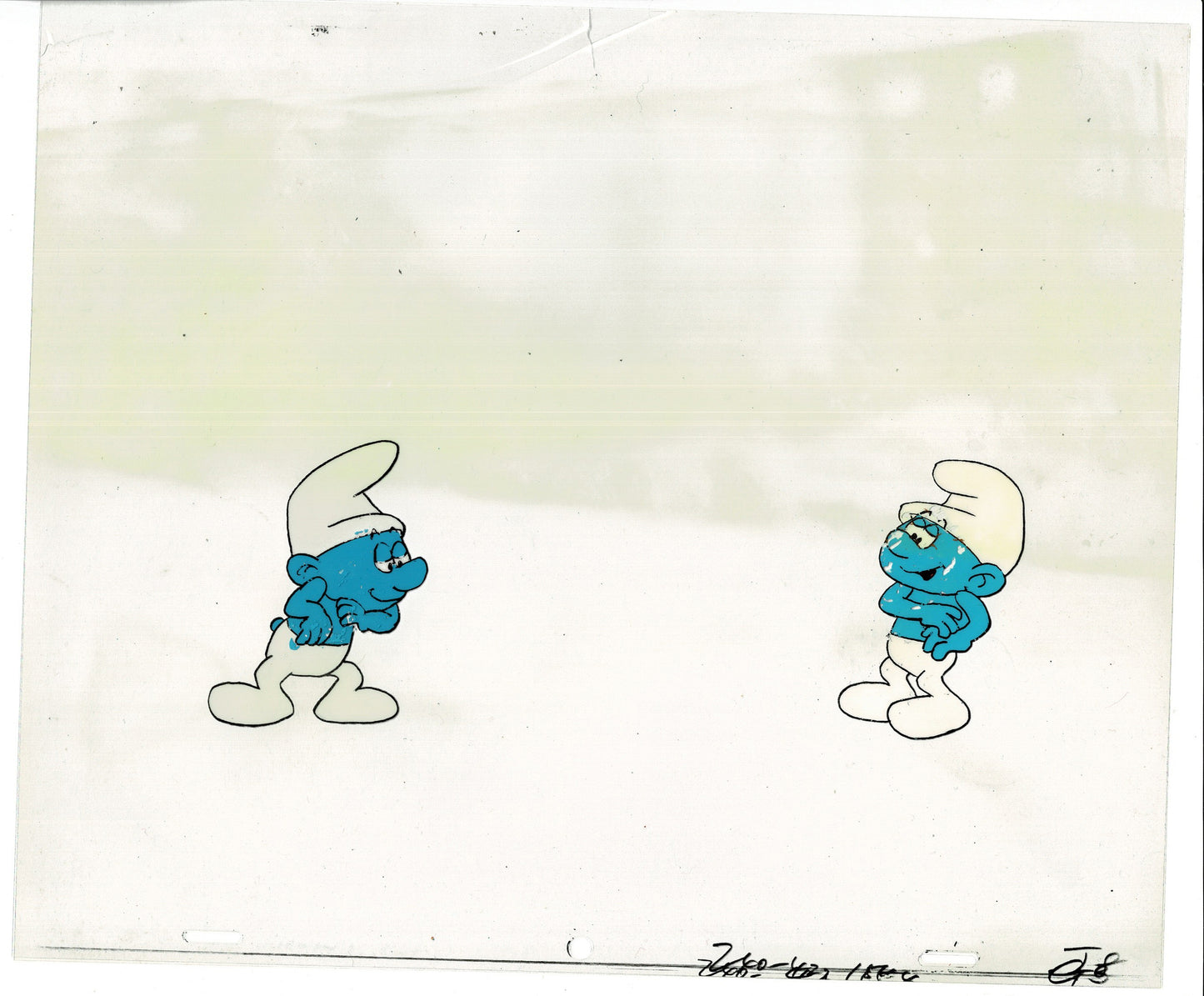 Smurfs Smurf PILOT Production Animation Cel Setup Hanna Barbera 1981 See Below P32