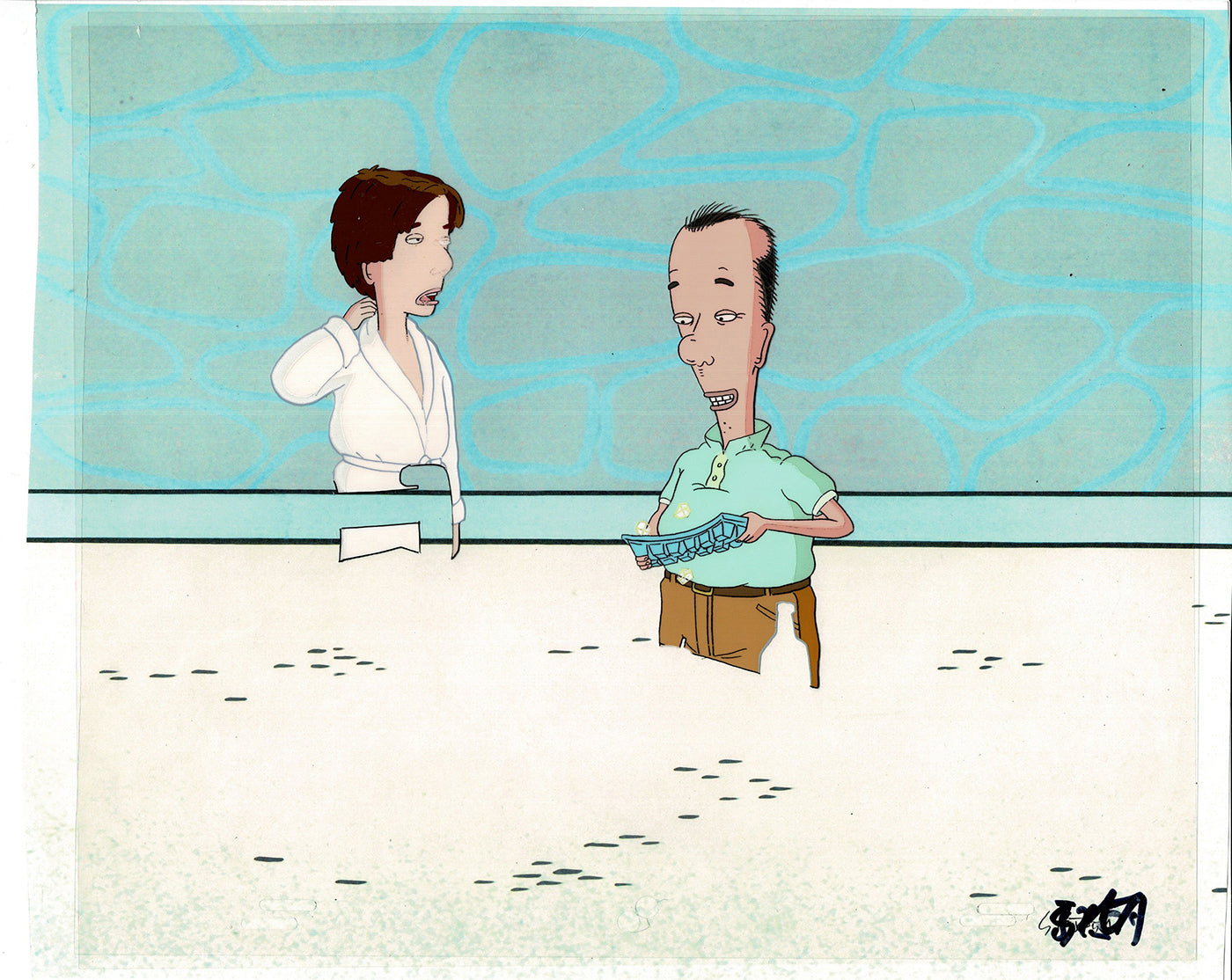 David Spade Production Cel and Drawing from Sammy Production TV Cartoon SNL Alum 2000 C-22