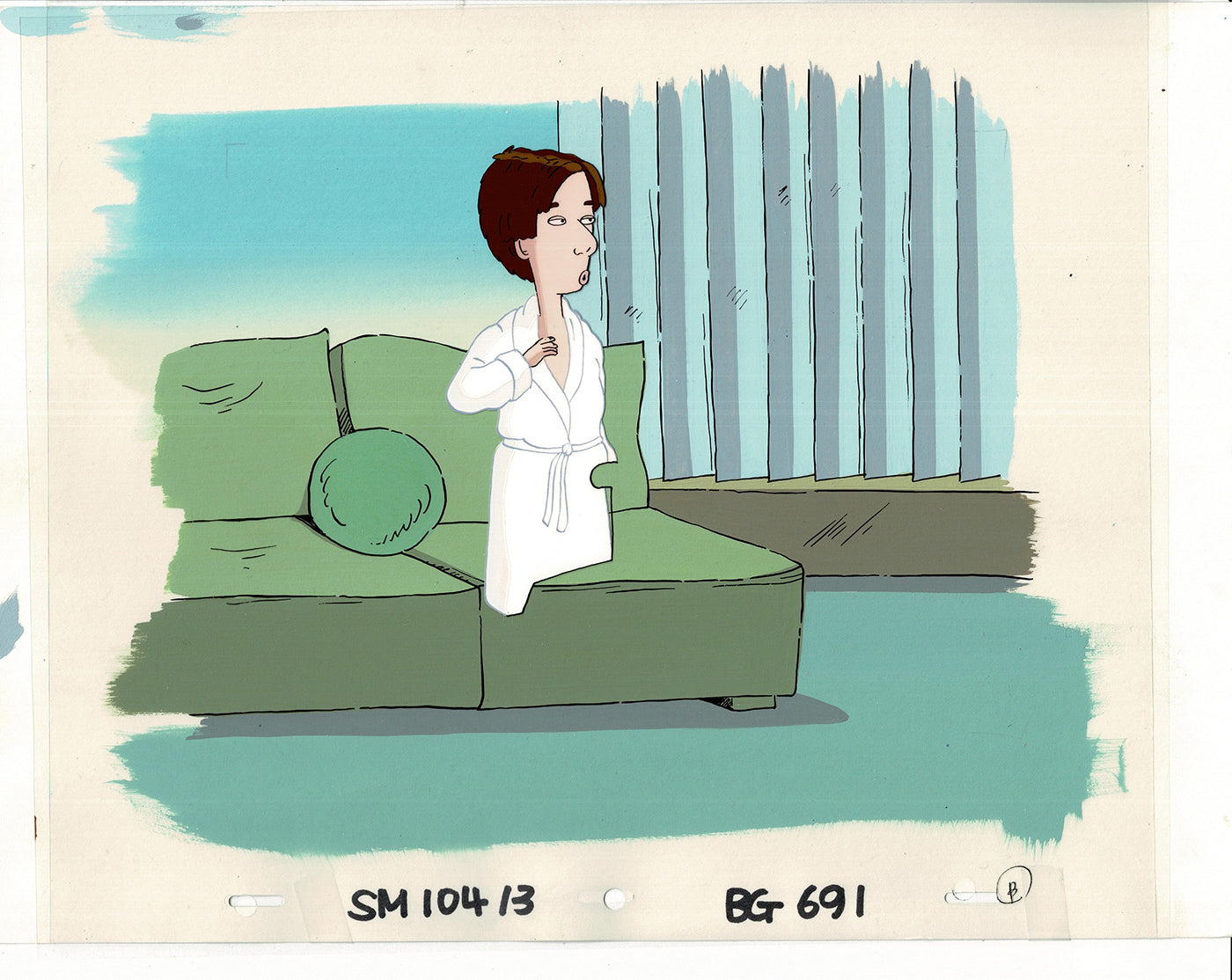 David Spade Production Cel and Drawing and OBG Background from Sammy Production TV Cartoon SNL Alum 2000 BB-23