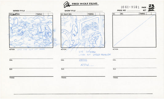 Teenage Mutant Ninja Turtles TMNT Original Production Animation Storyboard 1995 U3-23