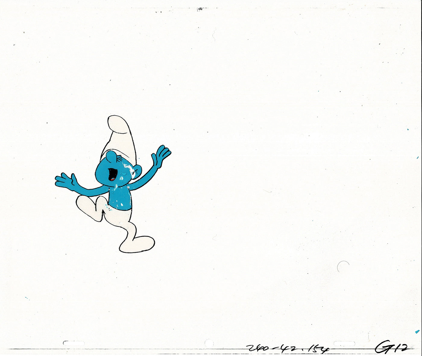 Smurfs Smurf PILOT Grouchy Production Animation Cel Hanna Barbera 1981 See Below P23