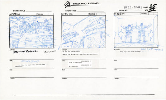 Teenage Mutant Ninja Turtles TMNT Original Production Animation Storyboard 1995 U3-25