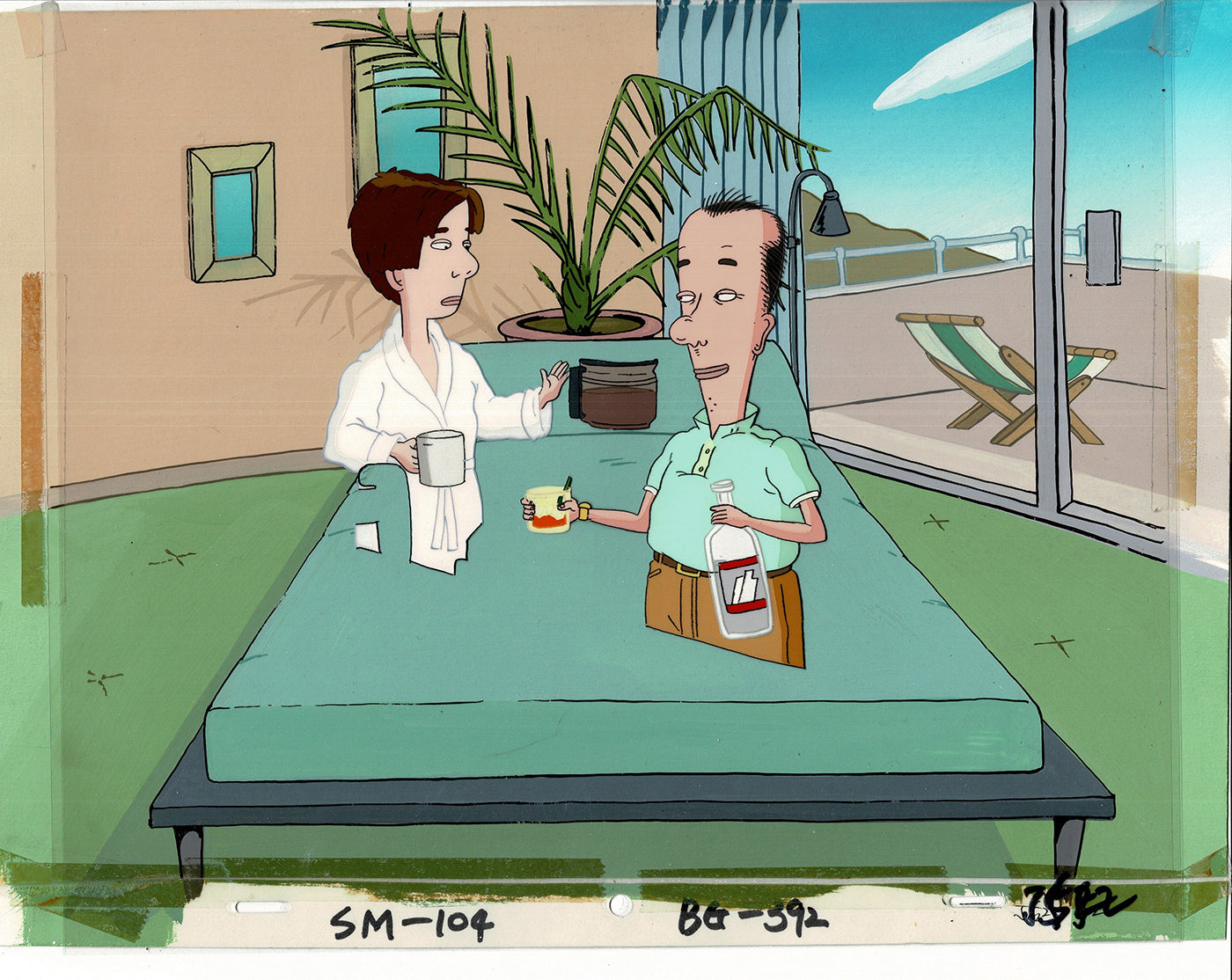 David Spade Production Cel and Drawing and OBG Background from Sammy Production TV Cartoon SNL Alum 2000 BB-26