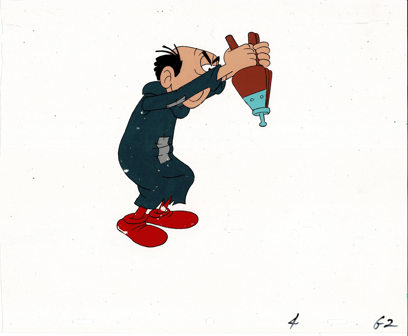 Smurfs Smurf PILOT Grouchy Production Animation Cel Hanna Barbera 1981 See Below P28