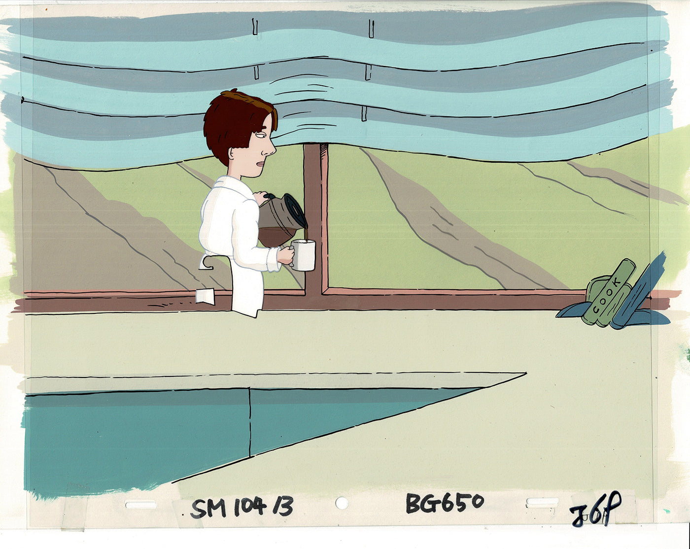 David Spade Production Cel and Drawing and OBG Background from Sammy Production TV Cartoon SNL Alum 2000 BB-29