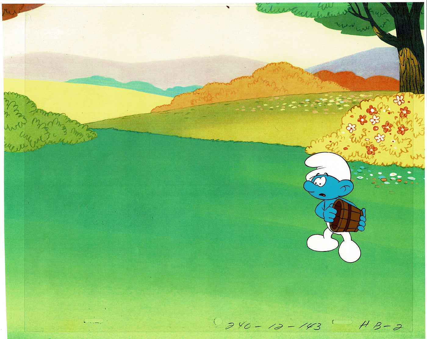 Smurfs Original Production Animation Cel Hanna Barbera 1980s Z-02