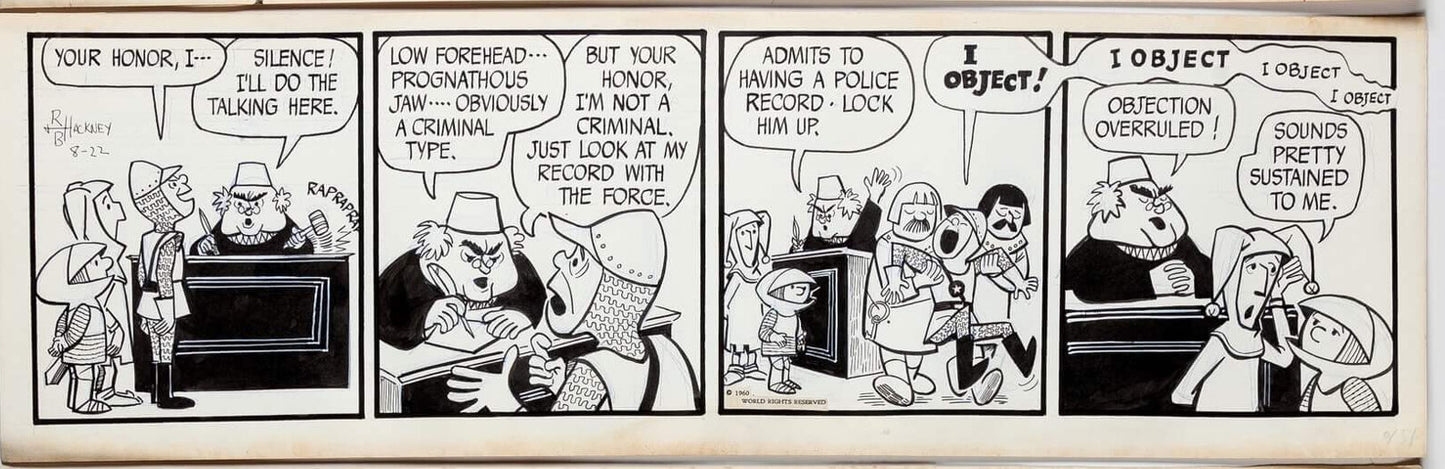 Sir Bagby Rick Hackney and Bill Hackney Original Ink Daily Comic Strip Art Signed BB02