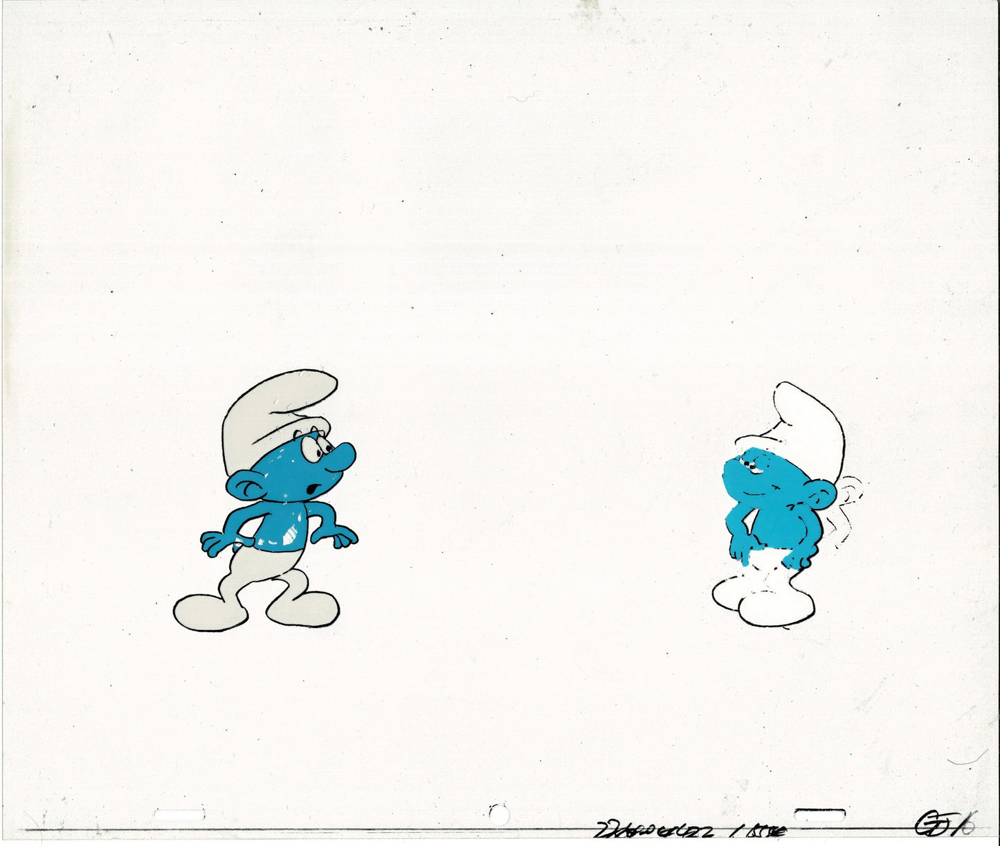 Smurfs Smurf PILOT Production Animation Cel Setup Hanna Barbera 1981 See Below P33
