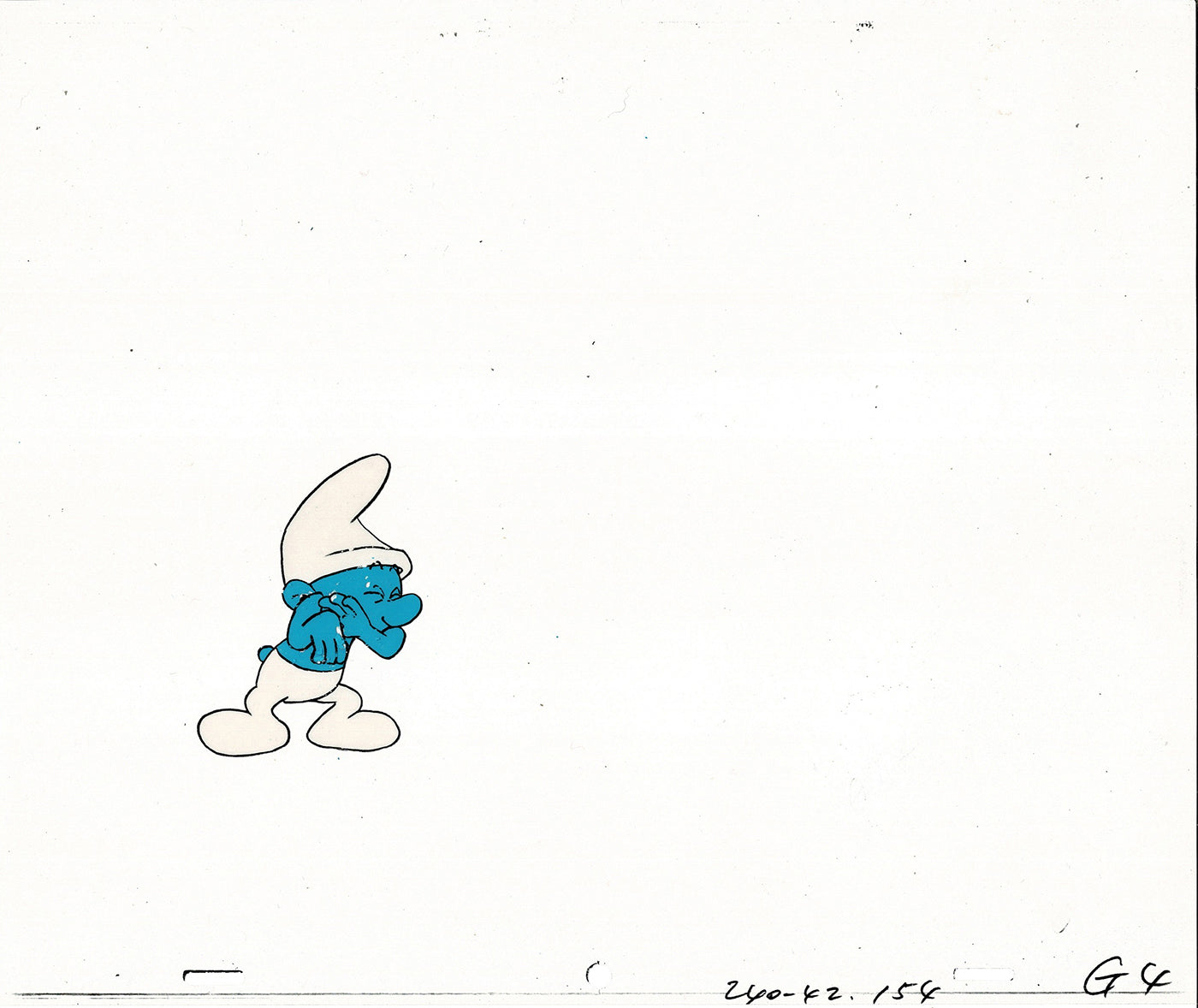 Smurfs Smurf PILOT Grouchy Production Animation Cel Hanna Barbera 1981 See Below P2