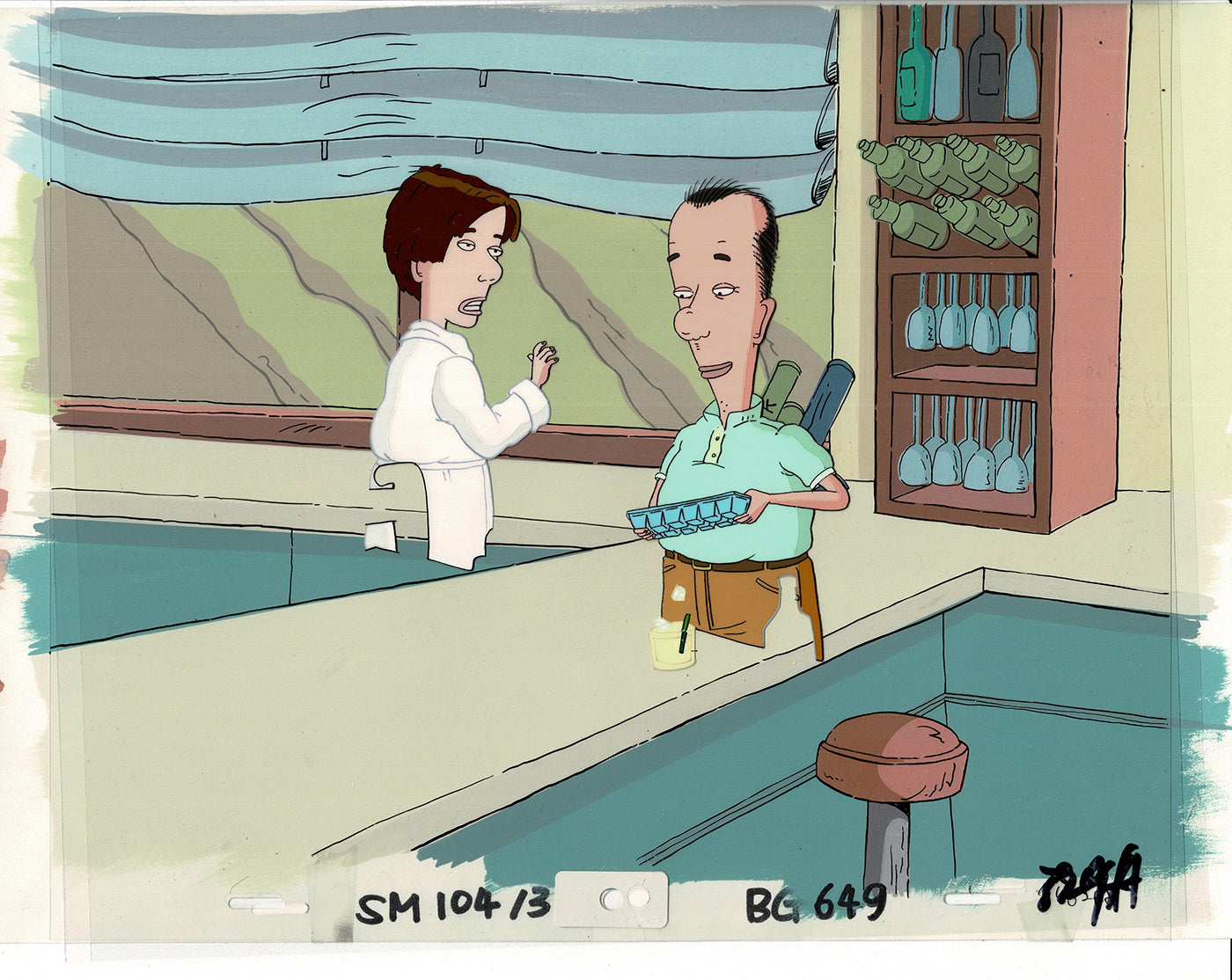 David Spade Production Cel and Drawing and OBG Background from Sammy Production TV Cartoon SNL Alum 2000 BB-31