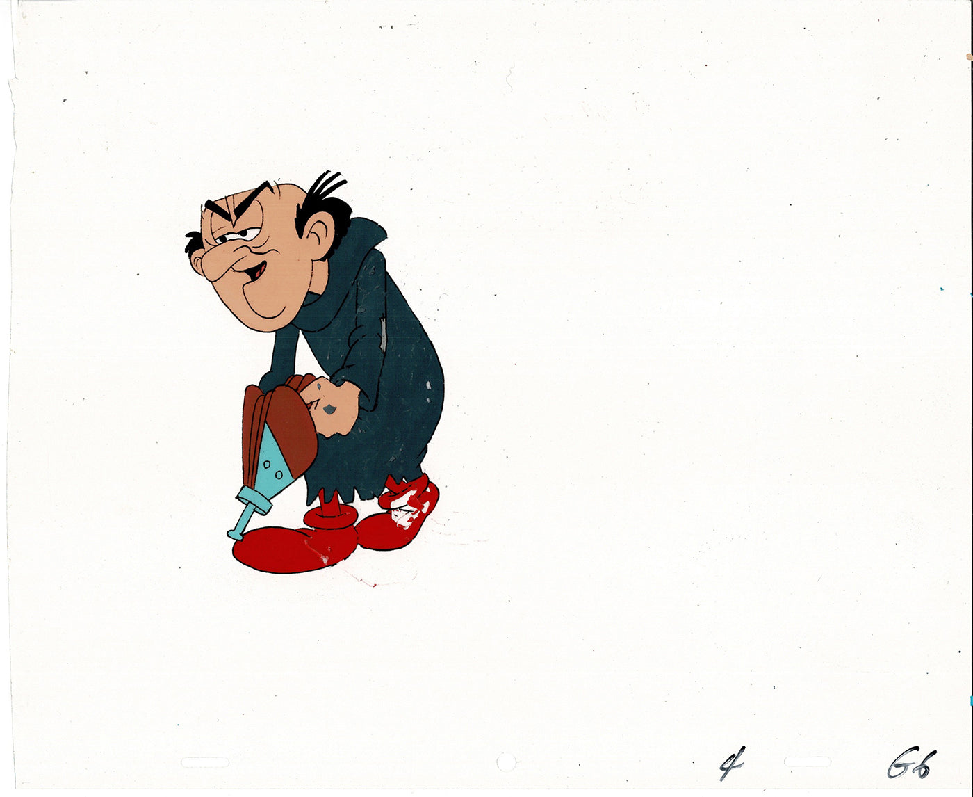 Smurfs Smurf PILOT Grouchy Production Animation Cel Hanna Barbera 1981 See Below P31