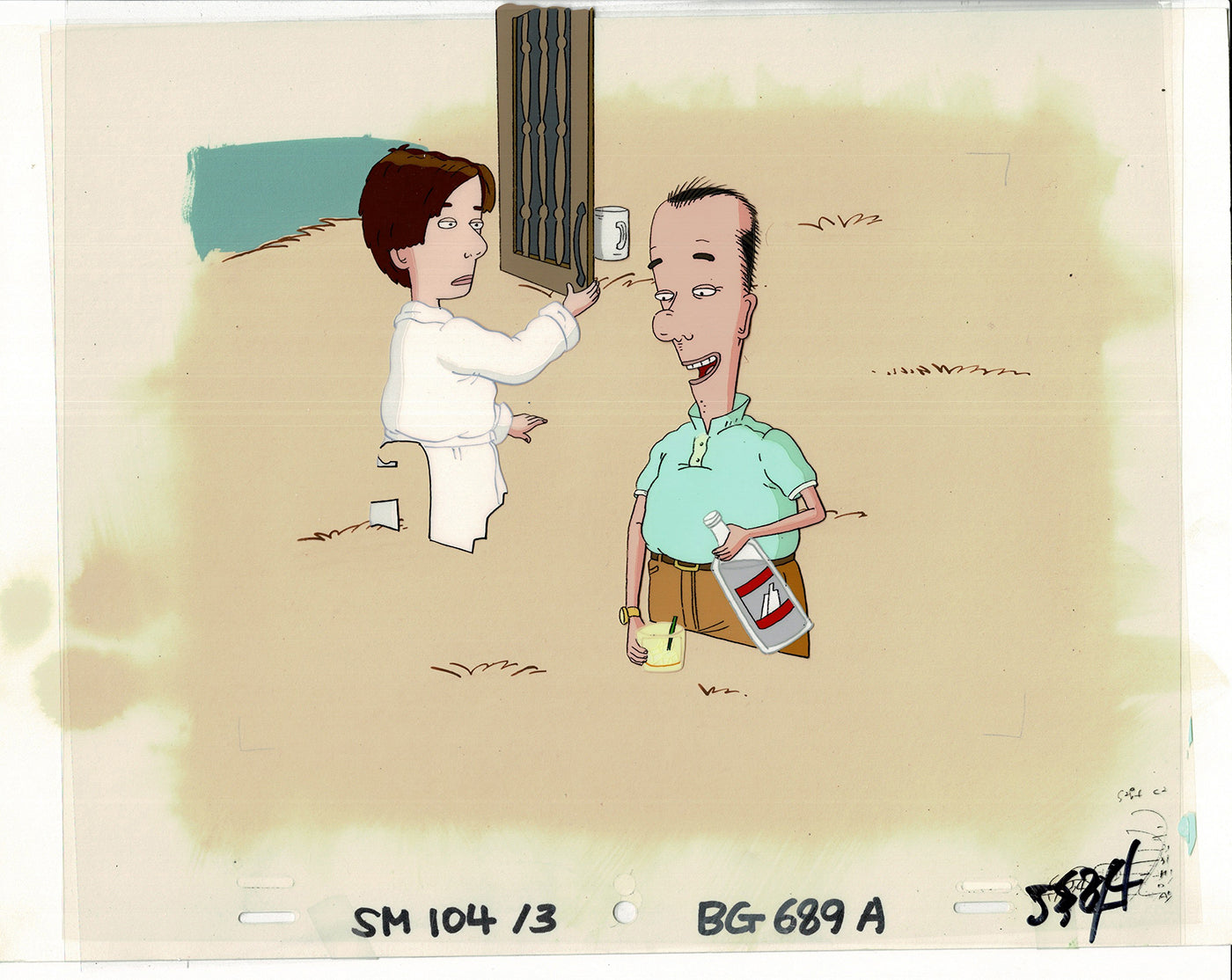 David Spade Production Cel and Drawing and OBG Background from Sammy Production TV Cartoon SNL Alum 2000 BB-33