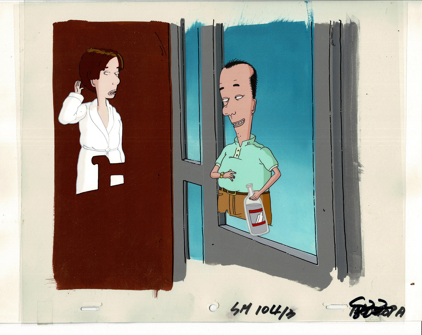 David Spade Production Cel and Drawing and OBG Background from Sammy Production TV Cartoon SNL Alum 2000 BB-34