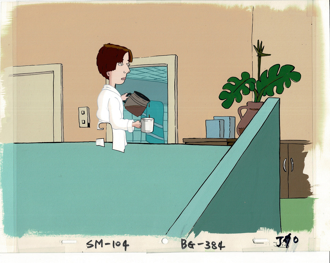 David Spade Production Cel and Drawing and OBG Background from Sammy Production TV Cartoon SNL Alum 2000 BB-36