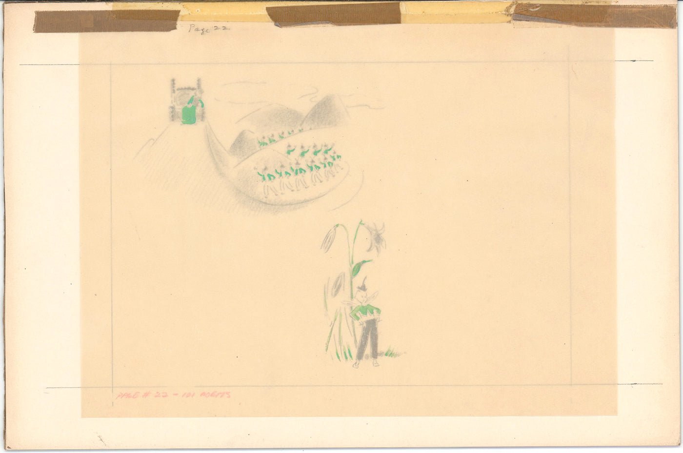 Illustration Book Page Original Drawing by Lowenheim c1978 Samuel Lowe H037