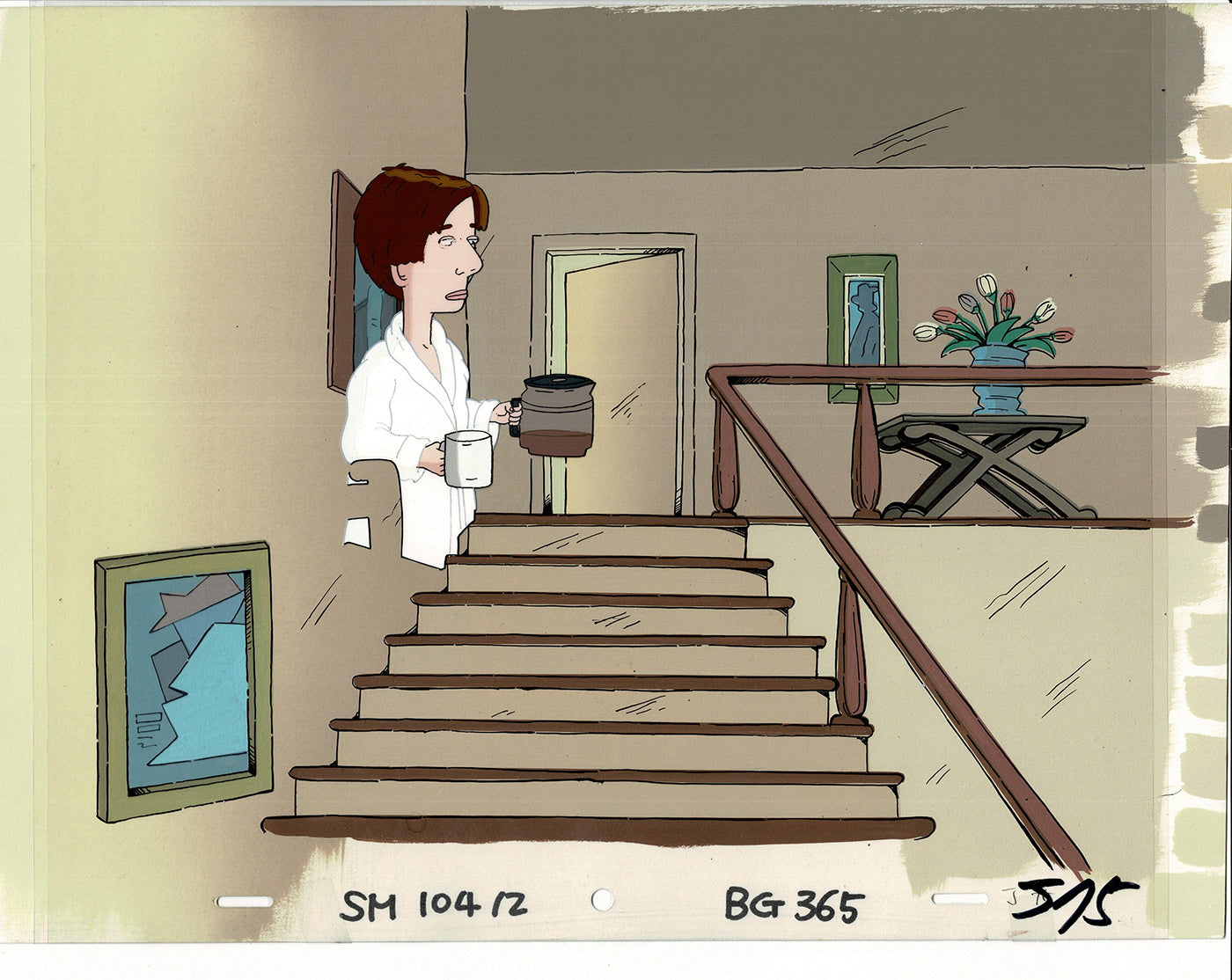 David Spade Production Cel and Drawing and OBG Background from Sammy Production TV Cartoon SNL Alum 2000 BB-39
