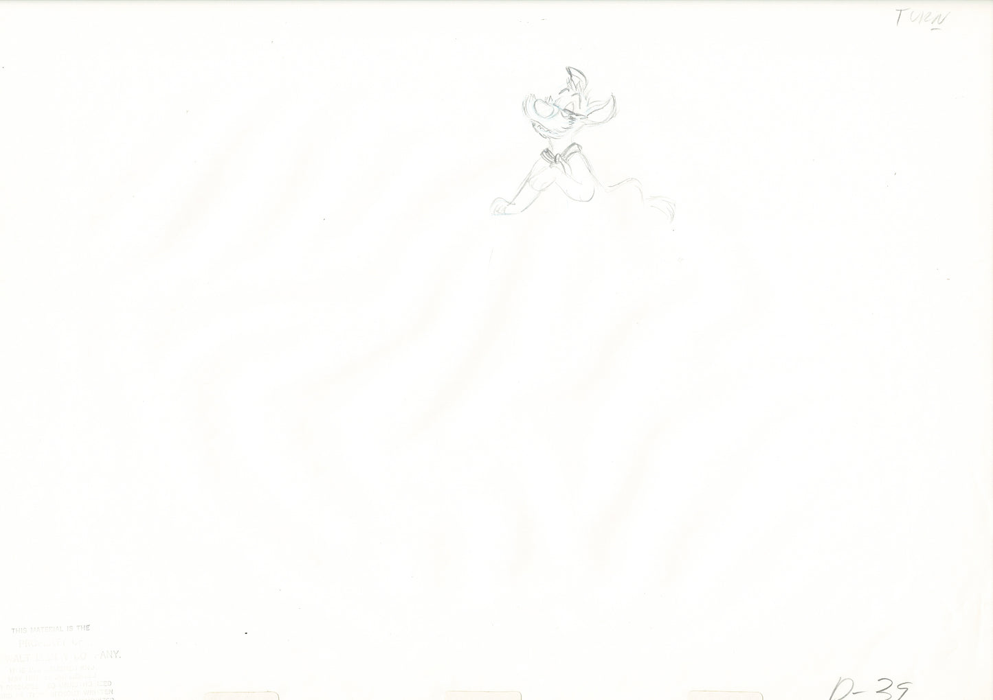 Oliver & Company 1988 DODGER Walt Disney Original Production Animation Drawing A39