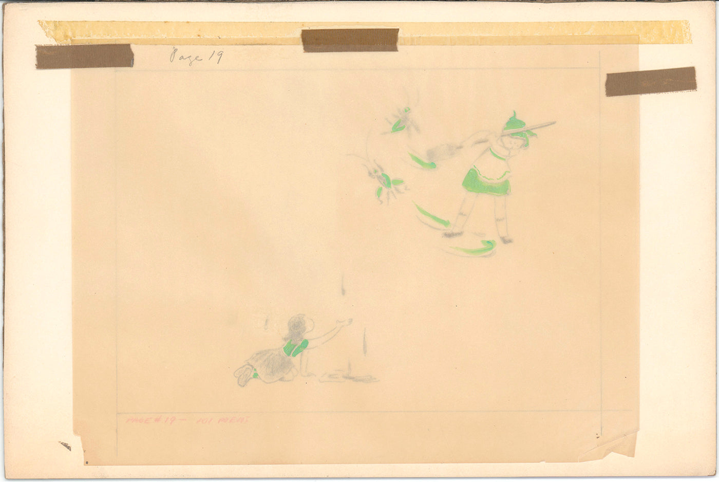 Illustration Book Page Original Drawing by Lowenheim c1978 Samuel Lowe H003