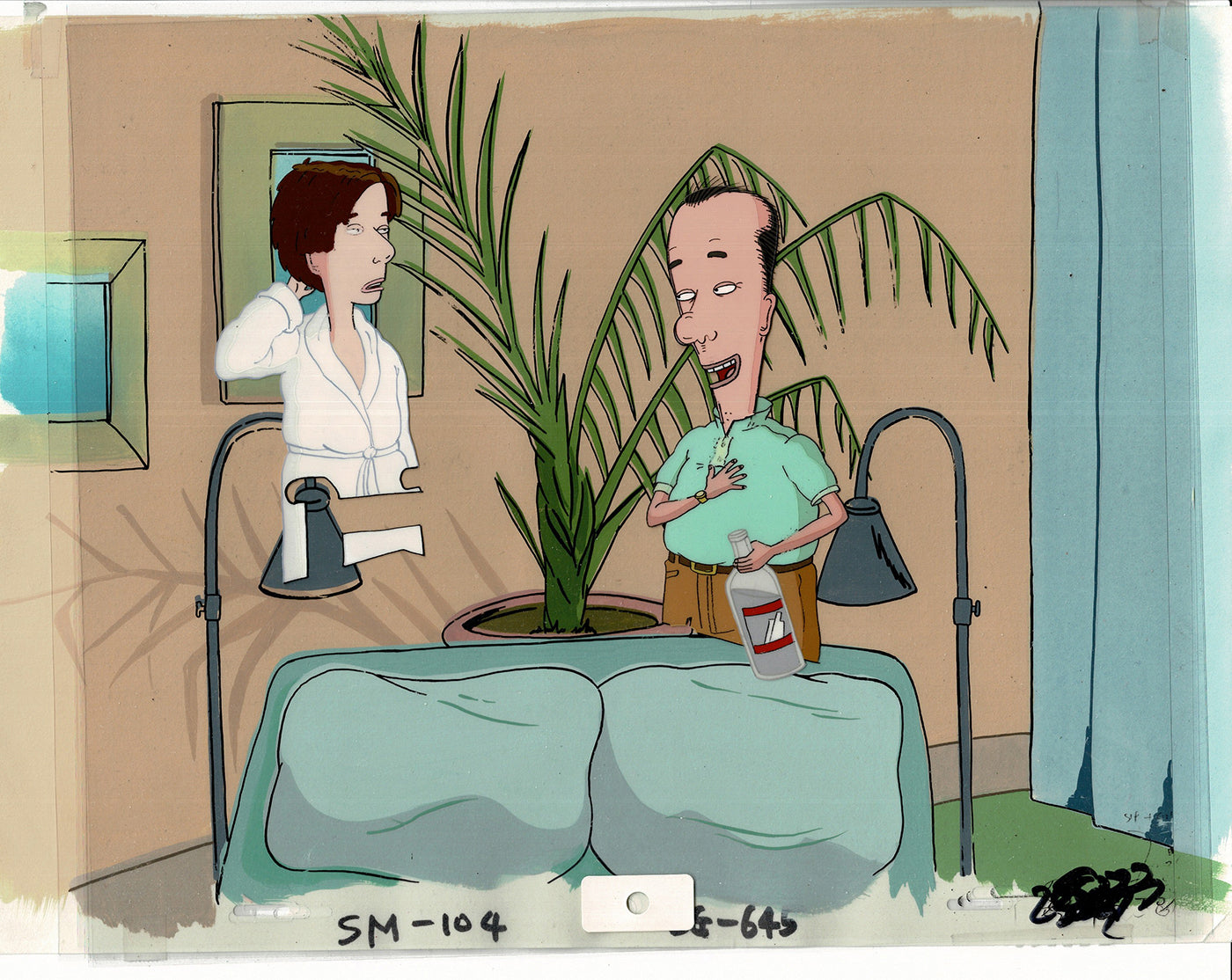David Spade Production Cel and Drawing and OBG Background from Sammy Production TV Cartoon SNL Alum 2000 BB-03