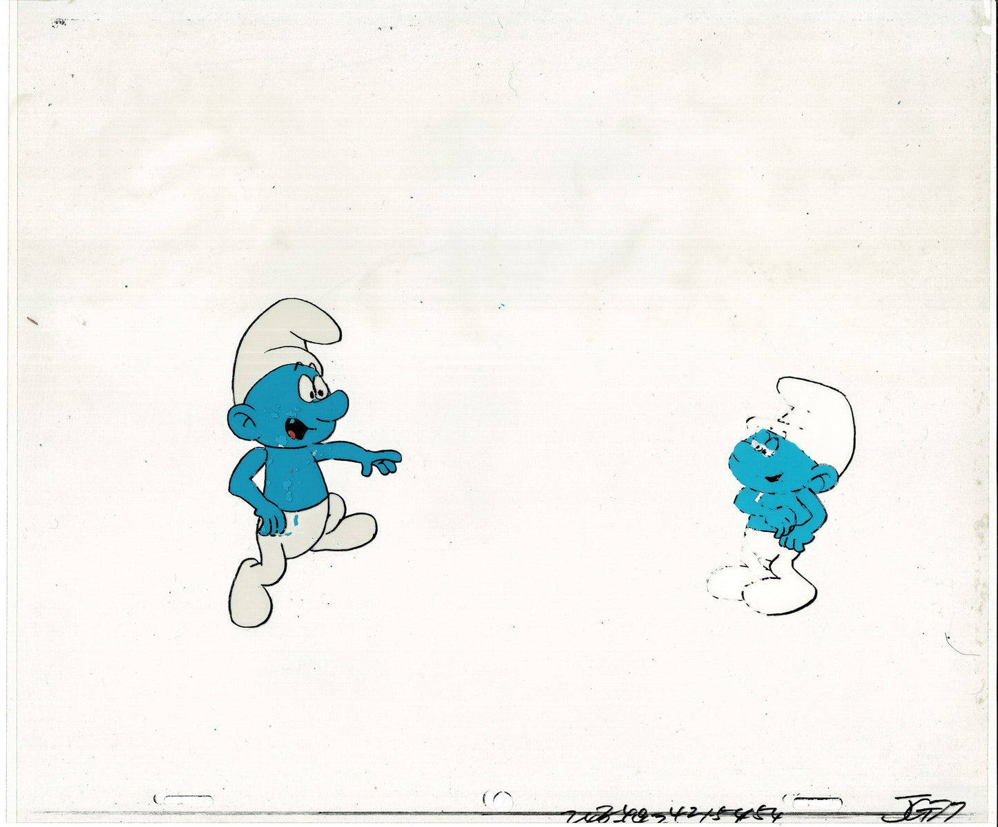 Smurfs Smurf PILOT Production Animation Cel Setup Hanna Barbera 1981 See Below P34