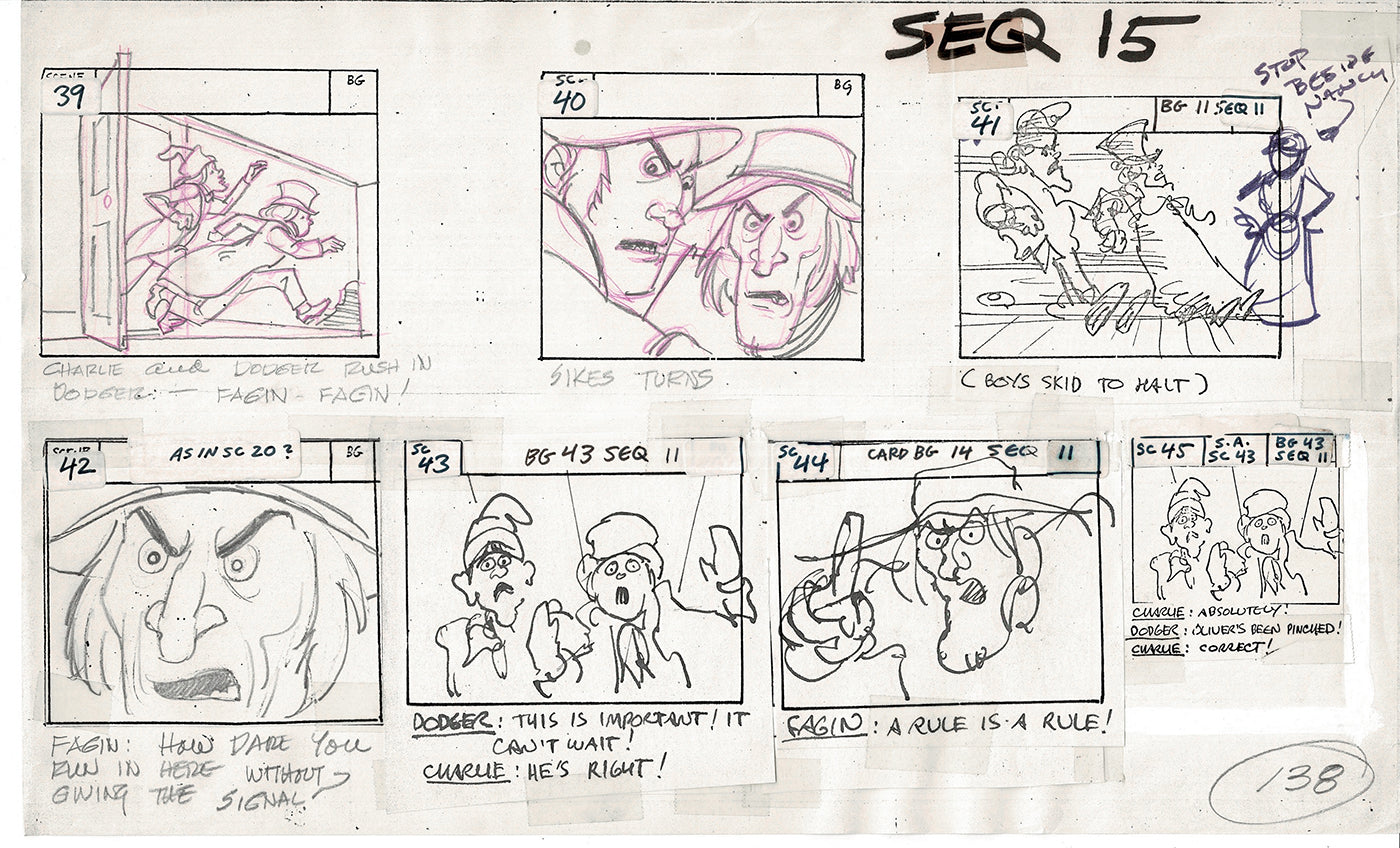 Treasure Island Storyboard Art Cartoon 2 Pages Stevenson Filmation WB 1973 B-41